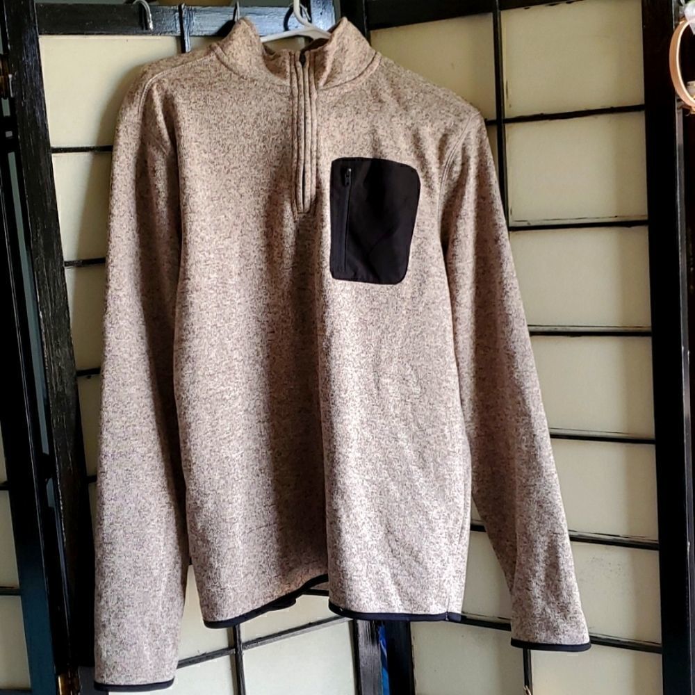 Mock Neck Quarter Zip Pullover Fleece Shirt